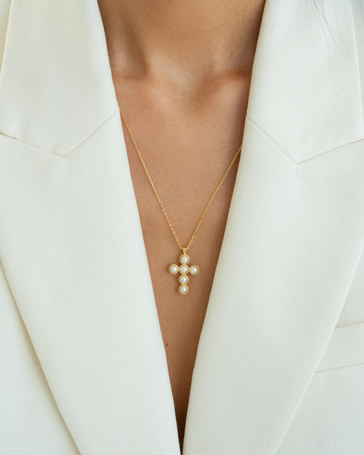 Victoria Cross Pearl Necklace